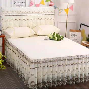 Юбка-кровать с оборками в корейском стиле, наволочка, сплошной наматрасник, Постельное белье, простыня, Одноместный, двойной размер, Домашний текстиль