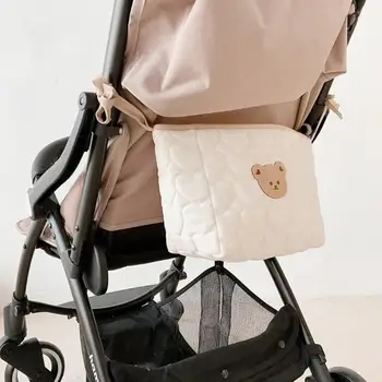 Сумка для подгузников для новорожденных в Корейском стиле, ручная сумка для мамы, стеганая коляска с вышивкой, органайзер для хранения подгузников, большие сумки
