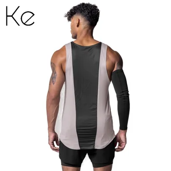 Мужская спортивная жилетка KE summer gym, повседневная быстросохнущая футболка с дышащими вставками на плечах, свободная баскетбольная тренировочная футболка без рукавов
