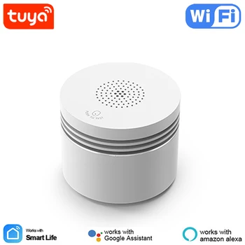 Умный Wi-Fi детектор дыма Tuya Датчик дымовой сигнализации для домашней безопасности 80 дБ Приложение для сигнализации дистанционное управление