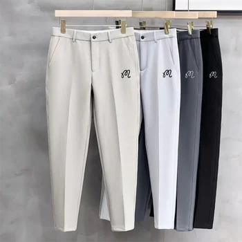 Весенне-летние брюки для гольфа длиной до щиколоток, мужская корейская версия, тренд 2023, новые облегающие брюки для гольфа с прямыми штанинами