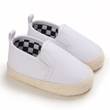 Белая модная повседневная обувь для новорожденных малышей на нескользящей мягкой подошве Демисезонная Обувь для новорожденных мальчиков и девочек