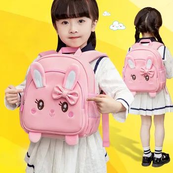 Детский рюкзак Для мальчиков Детские школьные сумки Infantil Rabbit Милые рюкзаки для детского сада Легкий водонепроницаемый рюкзак для маленькой Девочки