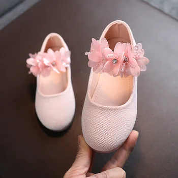 Детская демисезонная новая однотонная сетчатая обувь на мягкой подошве с мелким носком, маленькие кожаные туфли для девочек, модная обувь для выступлений