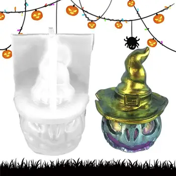 Силиконовая форма для тыквы, готическая шляпа, форма для свечей из тыквы на Хэллоуин, Силиконовые формы, смола для свечей из тыквы, формы для свечей для свечи