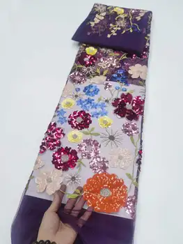 Красивая кружевная ткань из французского тюля с пайетками 2023, вышитая Африканская кружевная ткань из молочной сетки для пошива Женского платья для свадебной вечеринки