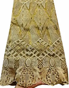2023, новейшее Африканское кружево, высококачественная Африканская французская кружевная ткань из чистого тюля с вышивкой камнями для африканской свадьбы SLM012