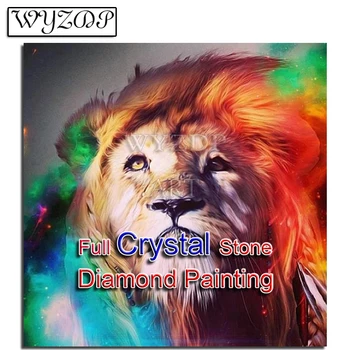5D DIY Diamond Painting Color Lion Full Crystal Drill Квадратная Мозаичная Вышивка Crystal Diamond Art Подарочное Руководство Home Docer