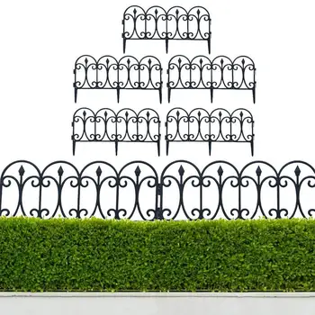 Декоративная садовая изгородь из 5 частей, Съемная окантовка газона, Бордюрный забор, Садовый барьер, Переносная декоративная цветочная изгородь для улицы