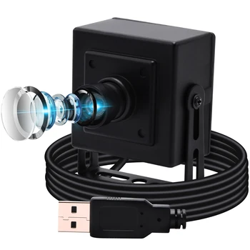 ELP Мини-Веб-Камера 4K Широкоугольный 110-Градусный Объектив Без Искажений, Высокоскоростная MJPEG 30 кадров в секунду, IMX415, USB-Камера Машинного Зрения для Сканирования
