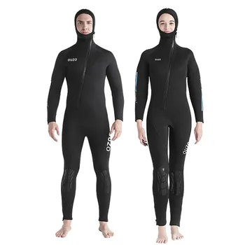 5 ММ Водолазный костюм Неопреновый Гидрокостюм для серфинга Мужчины Женщины Купальник для подводной охоты Кайтсерфинг на все Тело с капюшоном Одежда для подводного плавания