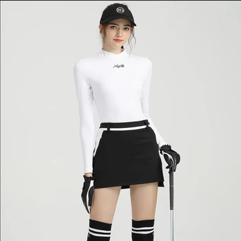 Женская футболка для гольфа с длинными рукавами, быстросохнущий дышащий эластичный нижний слой, спортивная одежда для активного отдыха, впитывающая влагу Повседневная одежда