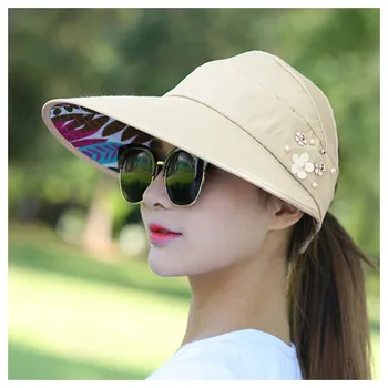Женская солнцезащитная шляпа, Летняя Новая мода, Солнцезащитный козырек, Складная Солнцезащитная шляпа с защитой от ультрафиолета, дискета, Уличная пляжная шляпа