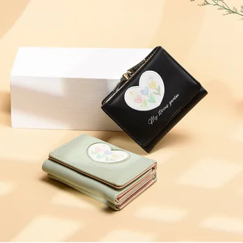Корейская версия Симпатичного женского кошелька с несколькими карточками Cat Student Wallet Ins Нишевый дизайн молодежного кошелька