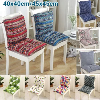 Цельнокроеная льняная подушка в китайском стиле, подушка для садового стула на открытом воздухе, Нескользящие накладки для стульев с высокой спинкой, Моющаяся подушка для шезлонга
