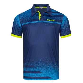 Синее спортивное поло Donic, футболка для настольного тенниса, спортивная одежда, джерси, мужчины, женщины, Спортивный топ для бадминтона 83233