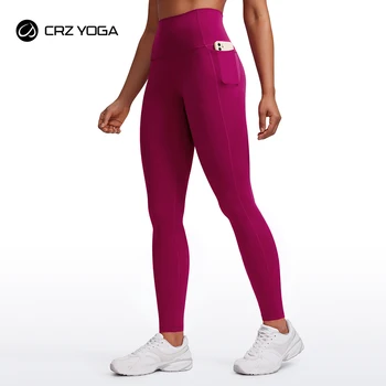 Тренировочные леггинсы CRZ YOGA Womens Butterluxe 28 дюймов - спортивные штаны для йоги с высокой талией и карманами для бега, маслянисто-мягкие