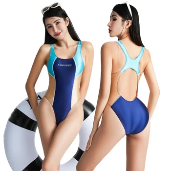 сексуальный женский атласный глянцевый синий купальник, обтягивающий эластичный цельный купальник, купальники для мужчин, большие размеры