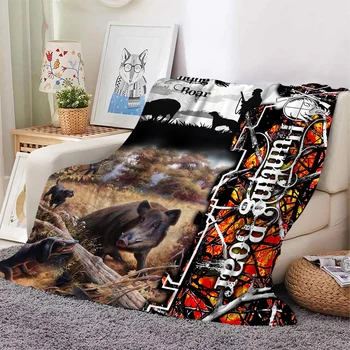 Фланелевые одеяла с охотничьим кабаном, модные сращивания животных, 3D-принтованное одеяло, Офисное одеяло для сна, портативные одеяла для путешествий, Прямая поставка