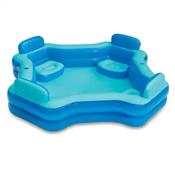 Квадратный надувной семейный бассейн Deluxe Comfort, синий, для детей от 6 лет и старше, унисекс