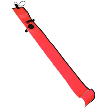 Надувной сигнальный маркер SMB для подводного плавания длиной 1 м, видимость буя, поплавковая сигнальная трубка, красная колбаса