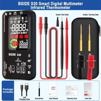 BSIDE S30 USB Зарядный Мультиметр Цифровой ЖК Цветной Экран AC DC Тестер Напряжения Тока Автоматический Диапазон 15 В Диодный Конденсатор Ом Гц NCV