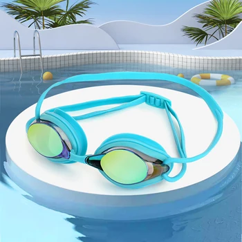 Профессиональные очки для плавания с защитой от запотевания для взрослых мужчин и женщин, водонепроницаемые Регулируемые силиконовые Очки для гонок и тренировок для плавания