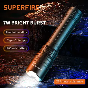 SuperFire Портативный Маленький Светодиодный Фонарик L16-N перезаряжаемый мини-COB-фонарик с мощным Зумом, долговечный Водонепроницаемый осветительный фонарь