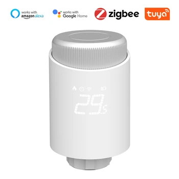 Tu ya Zi gbee Термостатические клапаны радиатора Интеллектуальное управление с помощью приложения по беспроводному телефону Термостат домашнего отопления Регулятор температуры