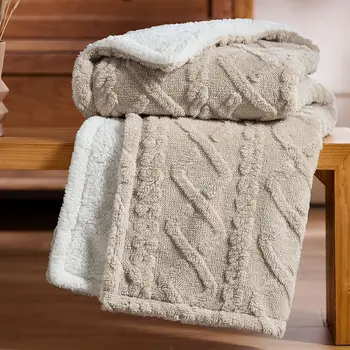 Шерп-плед для дивана, пушистое мягкое одеяло с ворсом, мягкое уютное одеяло для кровати, толстое теплое одеяло на все время года