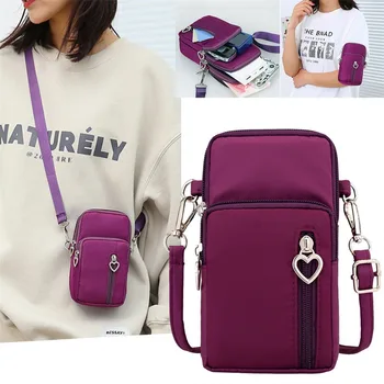 Новая сумка для мобильного телефона, женская сумка-мессенджер, портмоне на шее, вертикальная сумочка, модная мини-маленькая сумка через плечо, водонепроницаемая