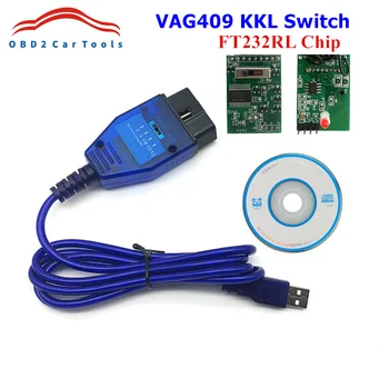 С Переключателем VAG409.1 KKL Автомобильный Диагностический Инструмент С Чипом FT232RL Для VAG KKL 409 Кабель USB Интерфейс VAG409 OBD2 Сканер