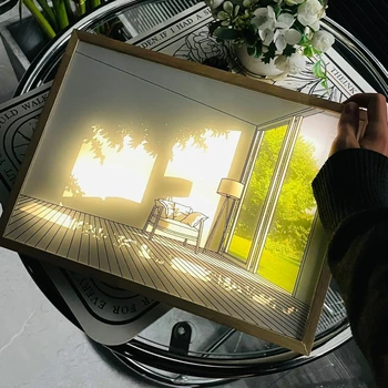 INS LED Декоративная световая картина Прикроватная картинка в японском стиле аниме Креативный современный рисунок, имитирующий солнечный свет, подарок в виде ночника