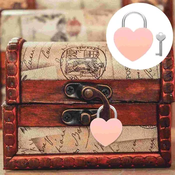 Металлический шкафчик для хранения, висячие замки в виде сердца, маленькие ключи, рюкзак для багажа, чемодан из цинкового сплава