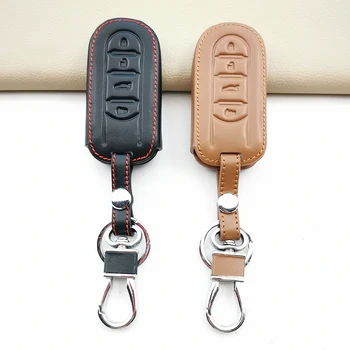 Кожаный Чехол для Ключей Автомобиля Toyota Rush Daihatsu Tanto LA600S LA800S LA610S Perodua Keys Case 2 Кнопки Брелок Защитная Оболочка