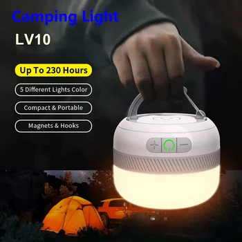 LV10 Кемпинг Фонарик USB Перезаряжаемый Кемпинг Фонарь 5 Цветов Лампа Палатка Аварийные Портативные наружные светильники для домашнего светильника