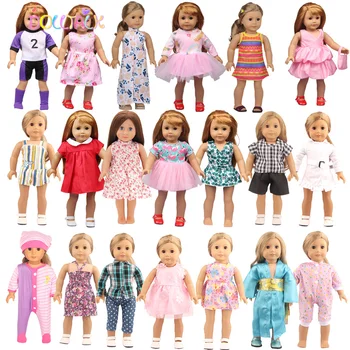 Аксессуары для Игрушек Комбинезон Новый 43 см Born Baby Doll Одежда Платье с Листьями Для 18 Дюймовой Американской Куклы Для Девочки Подарок Для 1/3 BJD Toys