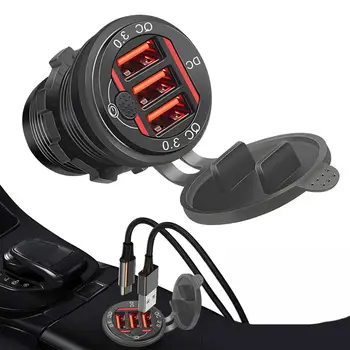Автомобильное Зарядное Устройство USB с 3 Портами USB Charger QC3.0 Plug Adapter С Переключателем Автомобильные Аксессуары Для Женщин/Мужчин Быстрая Зарядка Для Автомобиля С GPS