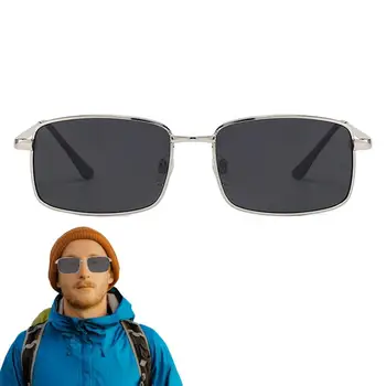 Мужские очки ночного видения, поляризованные водительские очки с антибликовым покрытием, защита от ультрафиолета, модные солнцезащитные очки в металлической оправе для путешествий, ночная мода