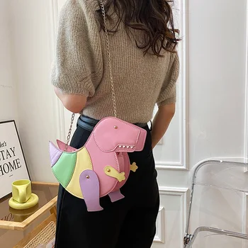 Модная Женская сумка через плечо в форме Мультяшного динозавра, винтажная Женская повседневная сумка-мессенджер из искусственной кожи, мини-кошелек, сумки для женщин