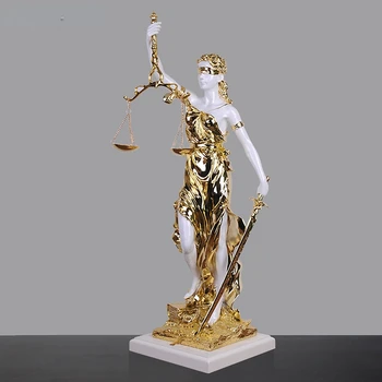 Скульптура Богини правосудия Статуя справедливости Офис юриста Юридические весы Украшение гостиной