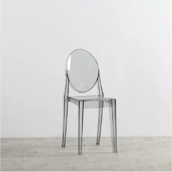 Современный кухонный Пластиковый обеденный стул Nordic Restaurant Минималистичный Акриловый обеденный стул из прозрачного материала, Прозрачная мебель для дома Silla DQ