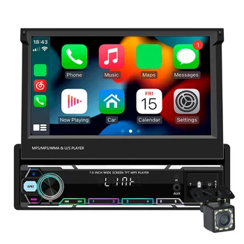 Беспроводная портативная автомобильная стереосистема Carplay Android Auto, 7-дюймовый Автомобильный MP5-плеер, совместимый с Bluetooth Mirrorlink, Wi-Fi, RGB-подсветка, FM TF / USB