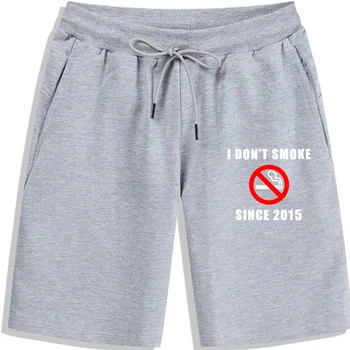 Модные повседневные мужские шорты для хипстеров 2019 года, я не курю с 2015 года, шорты для мужчин, Мотивирующие шорты Бросить курить