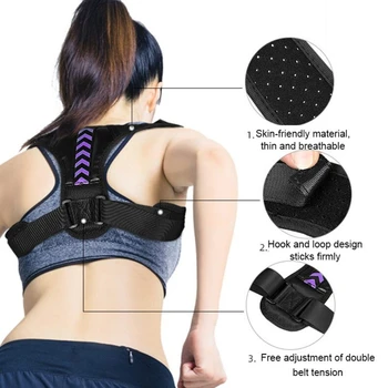 Регулируемый мужской корректор осанки для спины, поддержка ключиц, шеи, спины, плечевых скоб, Тренажеры для облегчения боли в теле
