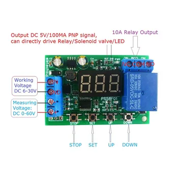Модуль платы защиты контроллера зарядки свинцово-кислотных аккумуляторов DC0-60V, плата защиты электронного контроллера заряда ЖК-дисплея