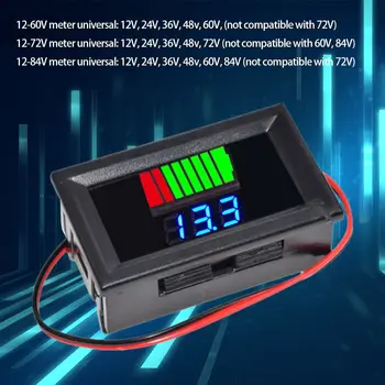 Цифровой светодиодный дисплей 12V 24V 36V 48V 60V 72V Тестер заряда батареи Измеритель емкости литиевой батареи Индикатор уровня заряда автомобильного аккумулятора