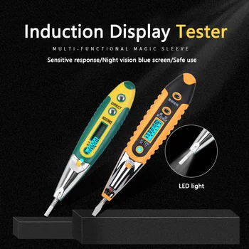 Цифровой тестовый карандаш-тестер, Детектор электрического напряжения, ручка с ЖК-дисплеем, отвертка переменного/постоянного тока для инструментов электрика