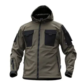 Мужская тактическая уличная штурмовая куртка Soft Shell с несколькими карманами, утолщенная водонепроницаемая ветрозащитная износостойкая походная куртка
